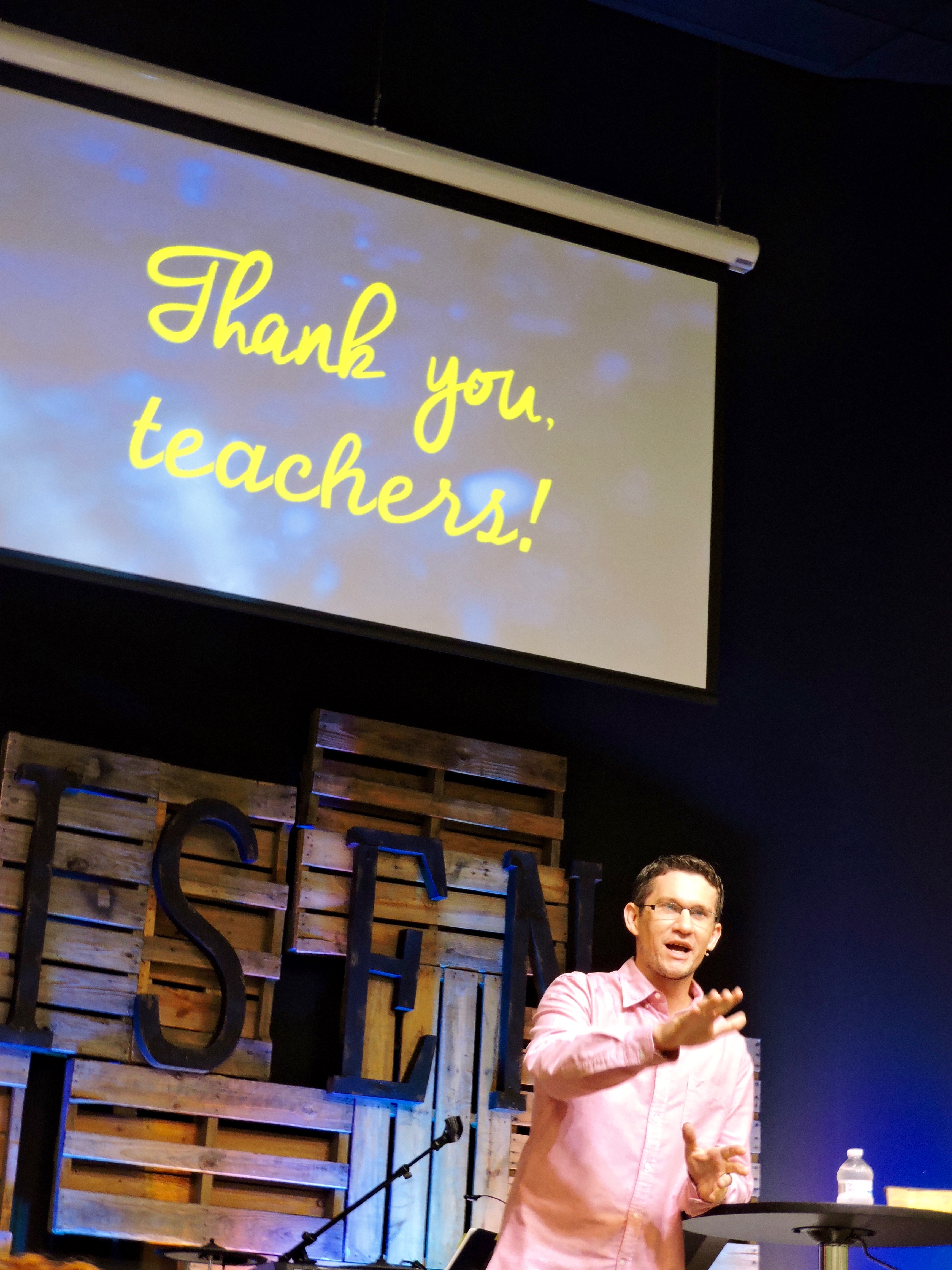 Pastor shows Teacher's appreciation during service